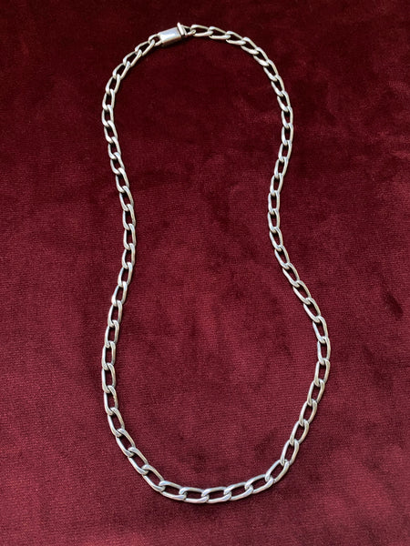 26" Vintage Mexican Sterling Chunky Elongated Curb Chain (SO GOOD)