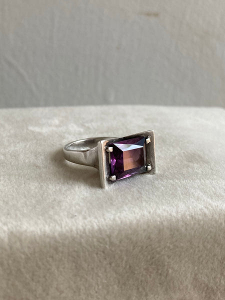 Vintage Sterling Mexican Modernist Ring sz 6.25