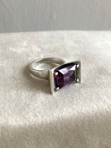 Vintage Sterling Mexican Modernist Ring sz 6.25