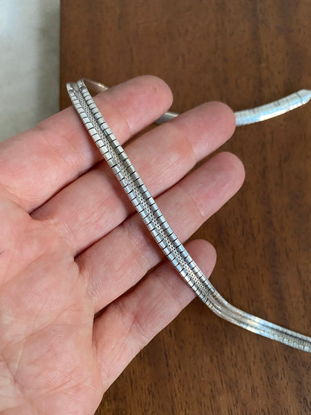 Vintage Italian Sterling Silver Omega Collar