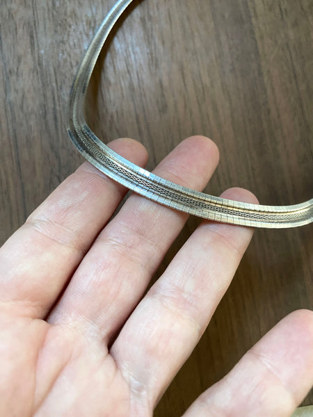 Vintage Italian Sterling Silver Omega Collar