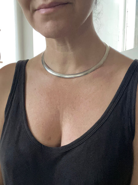 Vintage Italian Sterling Silver Omega Collar