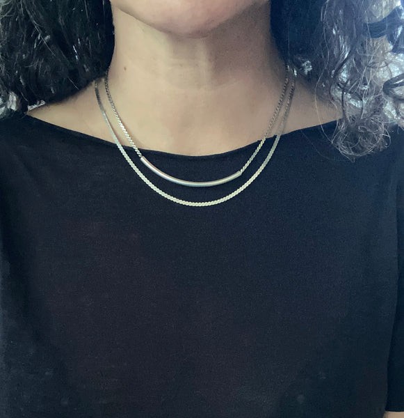 Vintage Curved Bar / S-Chain Necklace