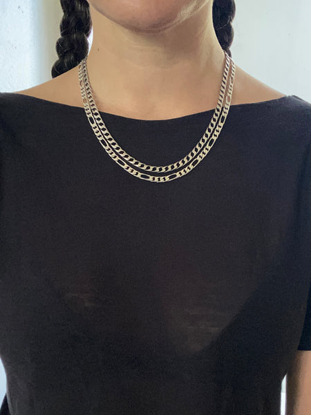 20" Vintage Italian Diamond Cut Figaro Chain