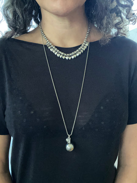 Vintage Sterling Hearts + Hearts Collar Necklace