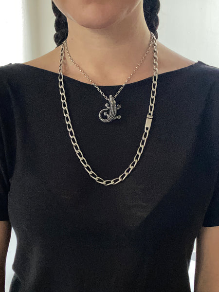 26" Vintage Mexican Sterling Chunky Elongated Curb Chain (SO GOOD)