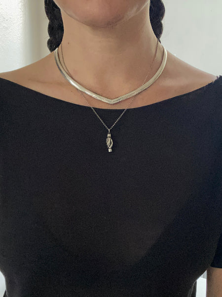 Vintage Sterling Friendship Charm Necklace