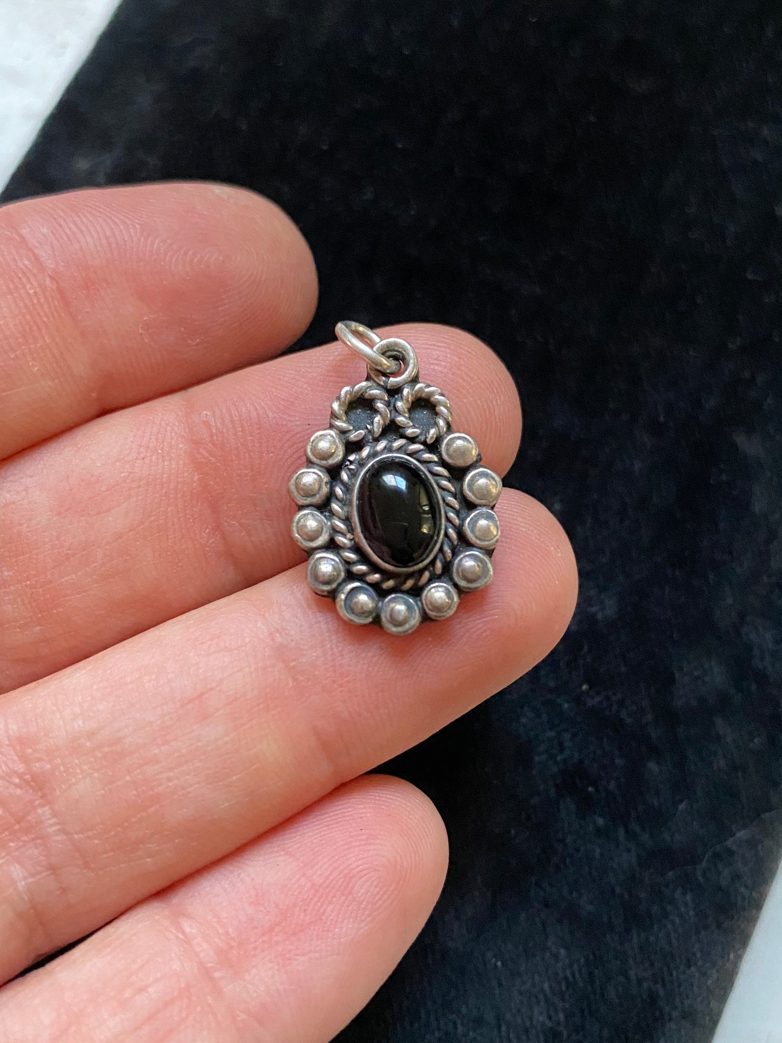 Vintage Onyx Drop Charm