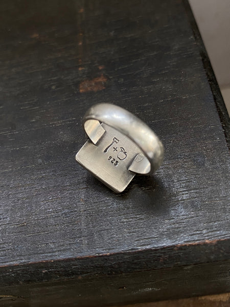 Handmade Onyx Signet Ring 7.5