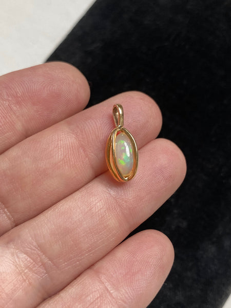 Handmade 14k Caged Opal Charm