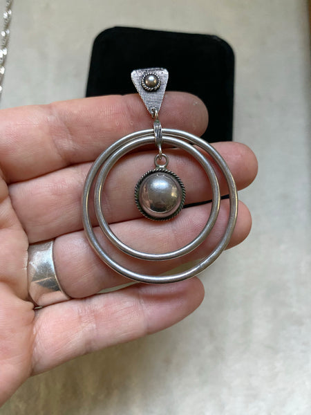Vintage Sterling Silver Orbit Hoops