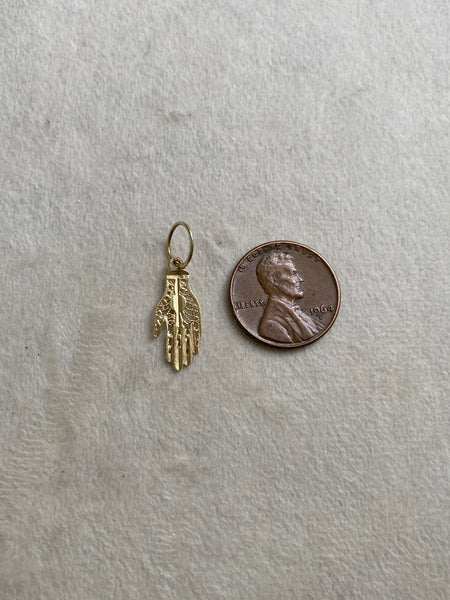 Vintage 14k Filigree Hamsa Charm