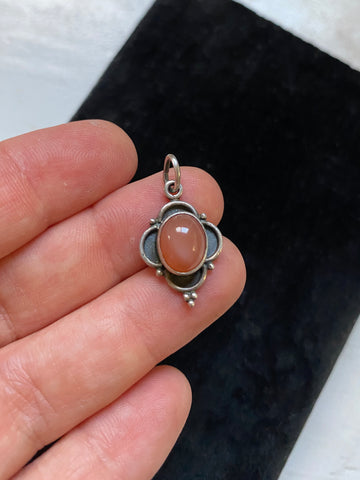 Vintage Peach Chalcedony Charm