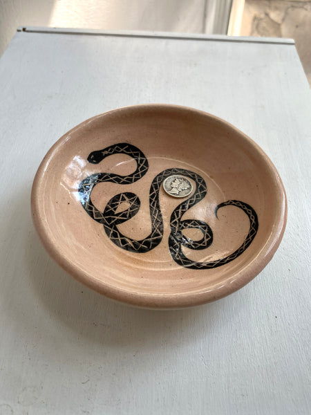 Snake Trinket Dish Pink