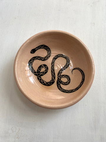 Snake Trinket Dish Pink