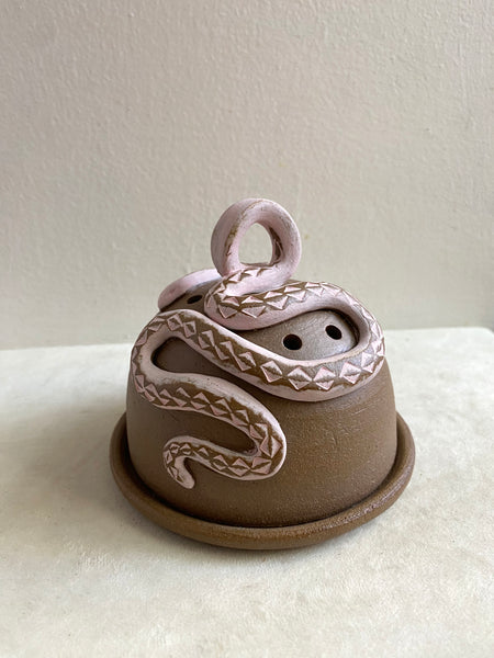 Ceramic Snake Incense Dome *pink*