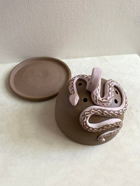 Ceramic Snake Incense Dome *pink*