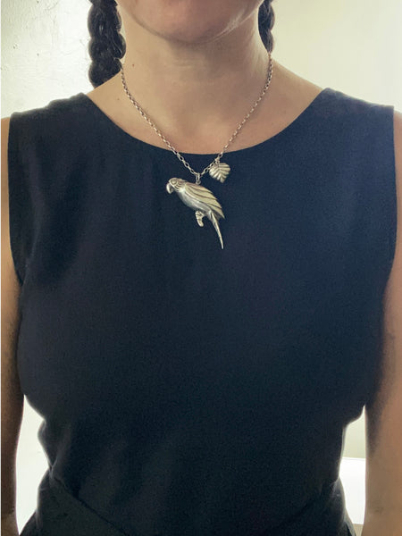 Vintage Puffy Parrot Necklace