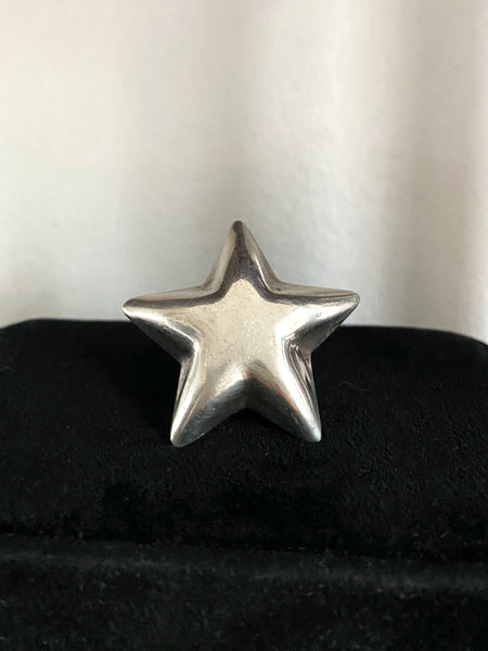Vintage Mexican .925 Puffy Star Statement Ring sz 8 1/4