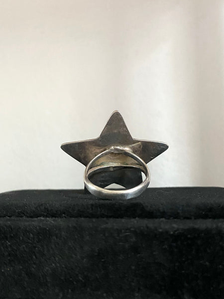 Vintage Mexican .925 Puffy Star Statement Ring sz 8 1/4