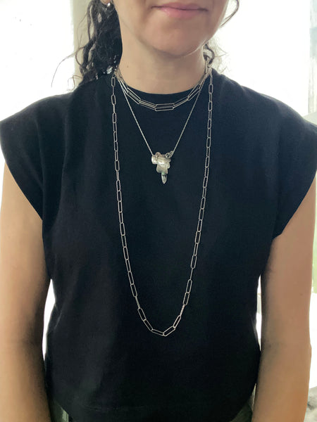 Vintage Sterling Silver Saddle Pendant Necklace