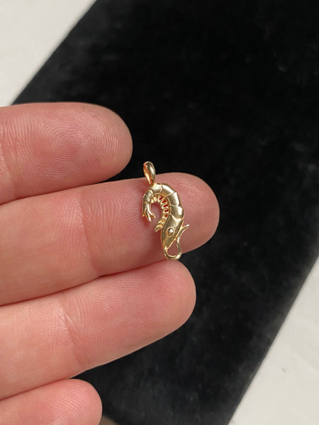 Vintage 14k Shrimp Charm