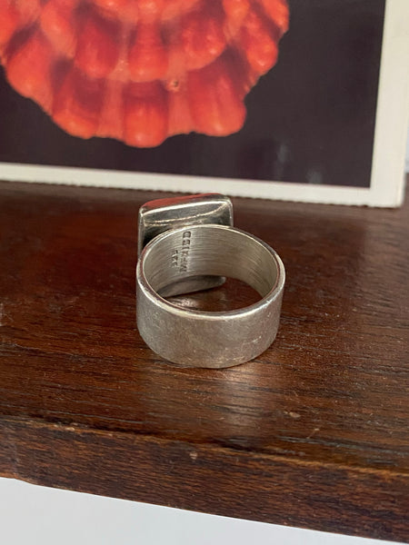 Vintage Solid Sterling Signet Ring sz 7.5