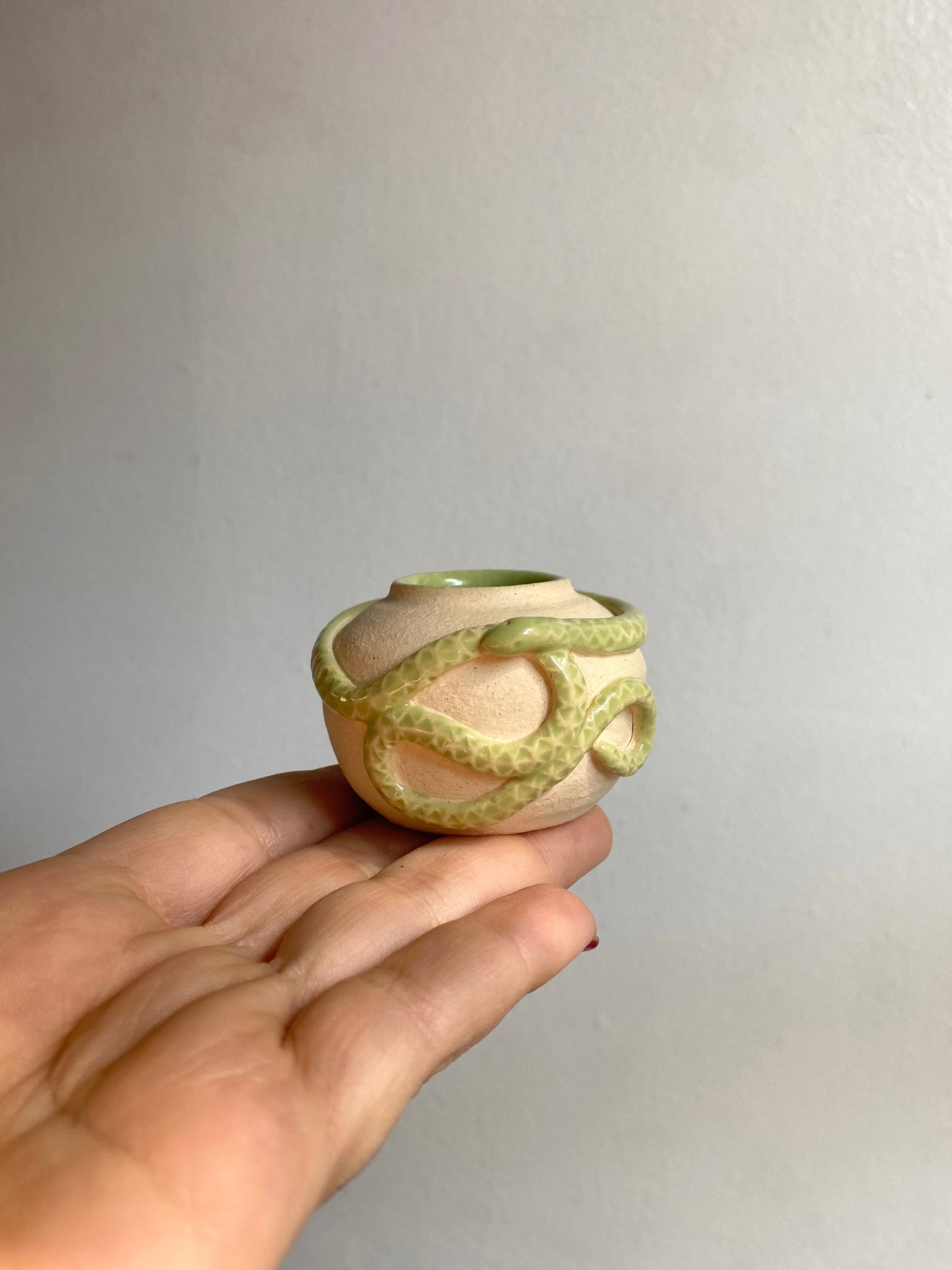 Mini Bright Green Snake Pot