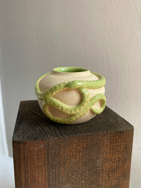 Mini Bright Green Snake Pot