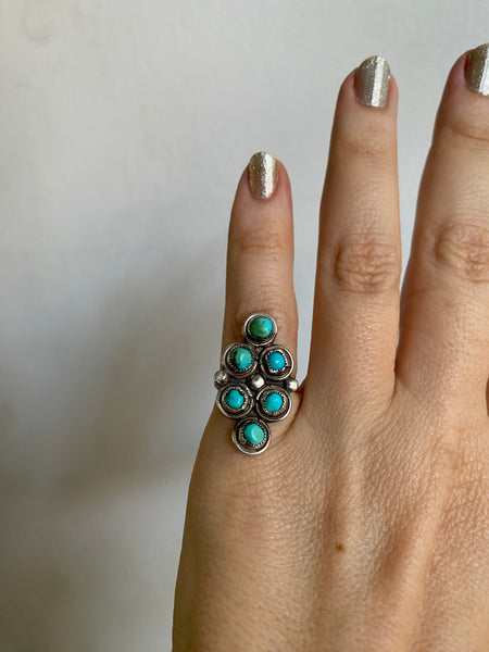 Vintage Zuni Turquoise Ring Size 4.5
