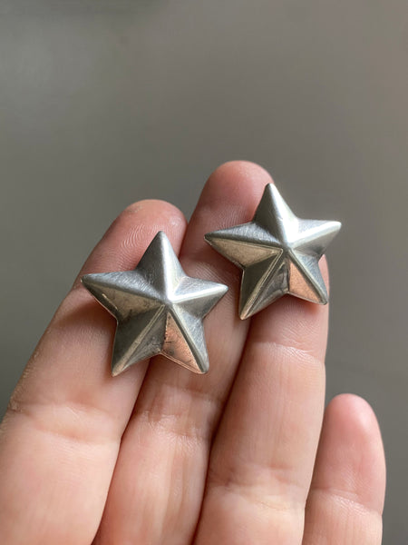 Vintage Mexican Sterling Silver Star Stud Earrings