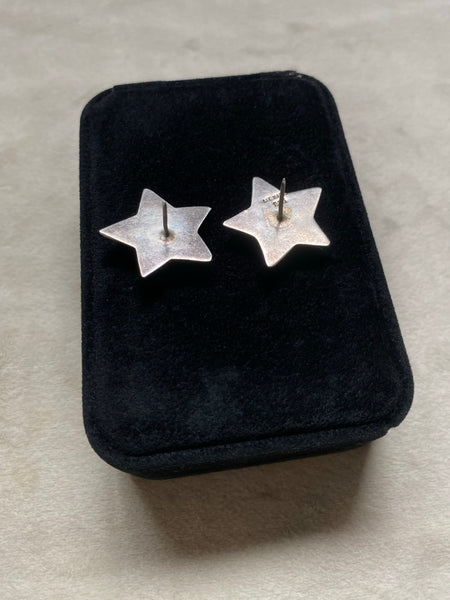 Vintage Mexican Sterling Silver Star Stud Earrings