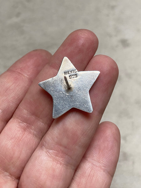 Vintage Mexican Sterling Silver Star Stud Earrings