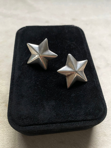 Vintage Mexican Sterling Silver Star Stud Earrings