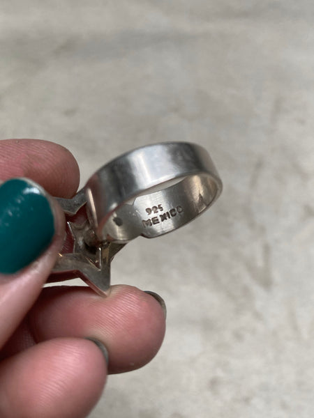 Vintage Sterling Star Spinner Ring Sz 7 1/2