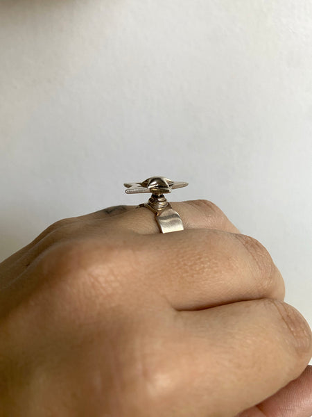 Vintage Sterling Star Spinner Ring Sz 7 1/2