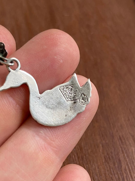 Vintage Mexican Sterling + Abalone Birdie Dangles