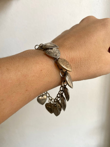 Vintage 1940's Sterling Silver Sweetheart Bracelet