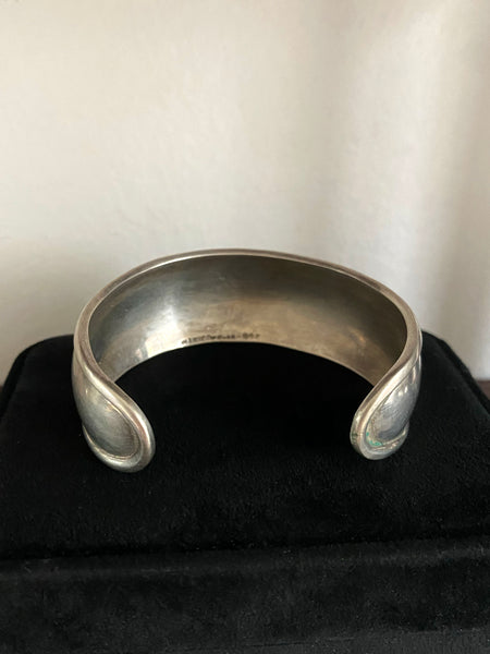 Vintage Mexican Sterling Sheild Cuff Bracelet