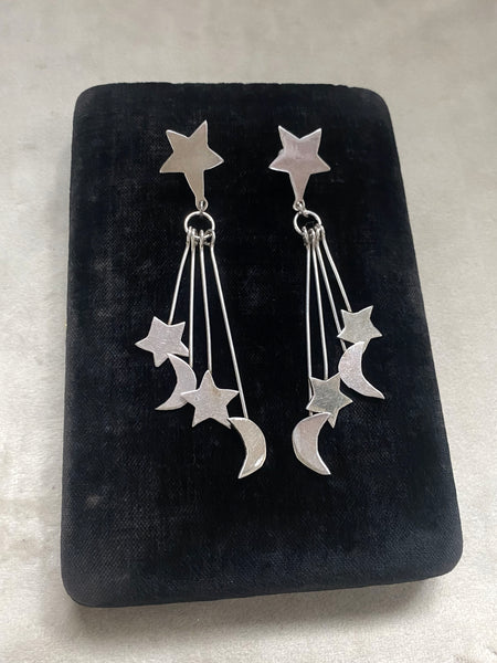 Vintage Sterling Silver Taxco Shooting Star Earrings