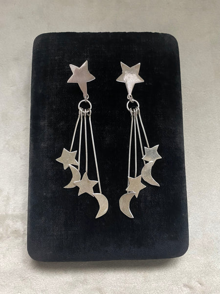 Vintage Sterling Silver Taxco Shooting Star Earrings
