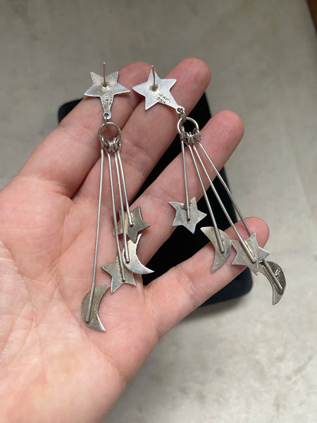 Vintage Sterling Silver Taxco Shooting Star Earrings