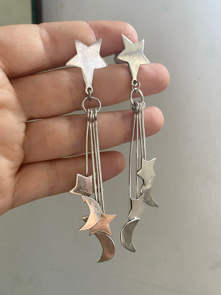 Vintage Sterling Silver Taxco Shooting Star Earrings