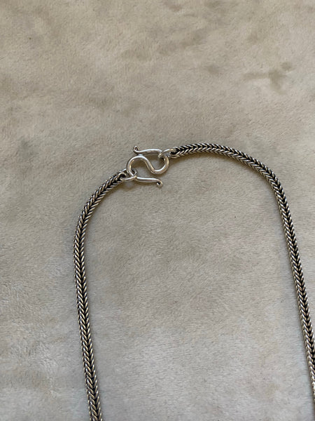 Vintage Sterling Silver Woven Square Wheat Chain