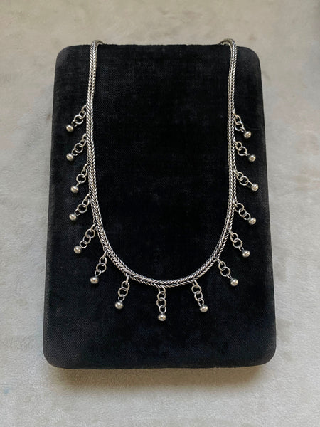 Vintage Sterling Silver Woven Square Wheat Chain