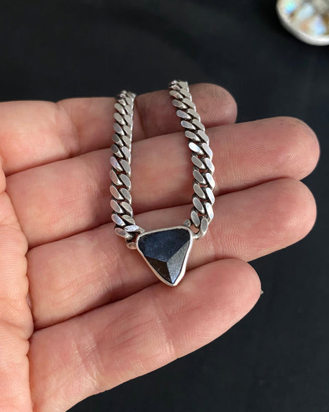 OOAK Tourmaline Tip Cuban Link Chain