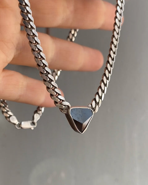OOAK Tourmaline Tip Cuban Link Chain