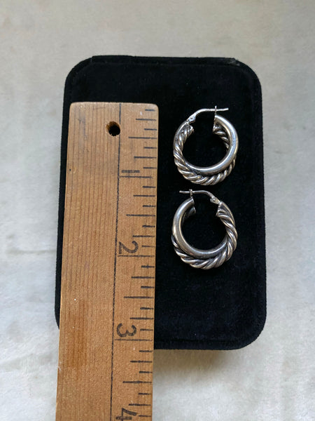 Vintage Sterling Double Twist Hoops