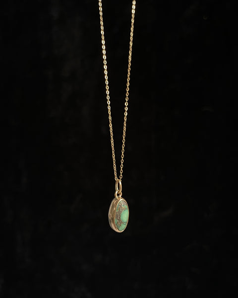 Handmade Oval Variscite + Mercury Dime Necklace
