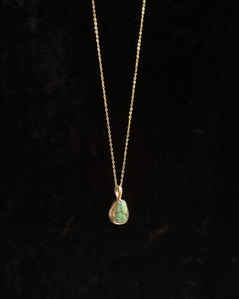 Handmade Gumdrop Variscite  + Mercury Dime Necklace